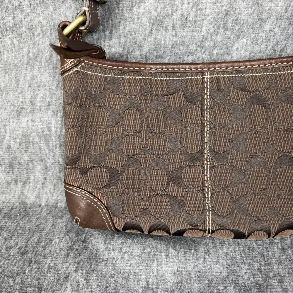 Vintage Y2K Coach Bleecker Signature Jacquard Shoulder/Hobo Bag Dark Brown 11430